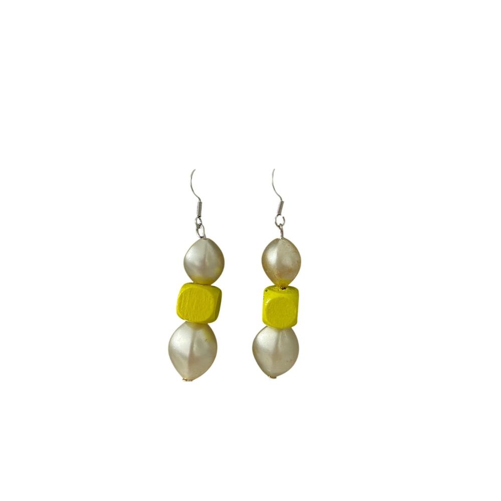 faux pearl earrings